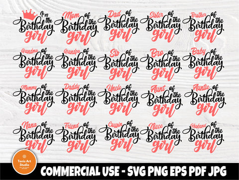 Birthday Girl SVG, Family Quotes, Birthday Squad SVG TonisArtStudio 