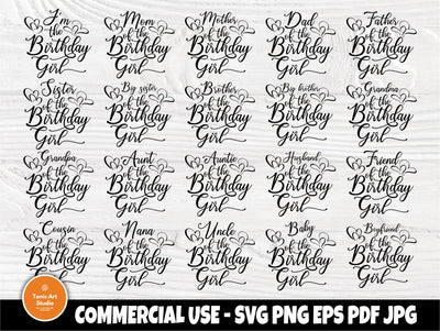Birthday girl SVG, Family Shirt Svg Cut Files SVG TonisArtStudio 