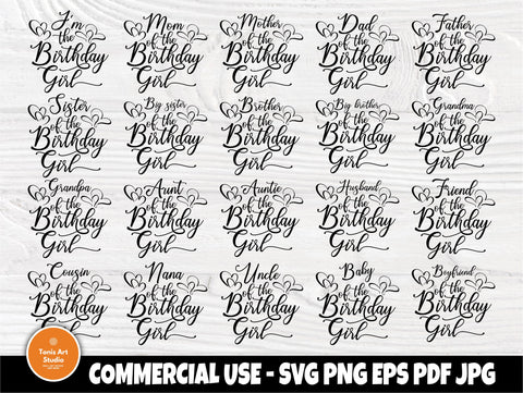Birthday girl SVG, Family Shirt Svg Cut Files SVG TonisArtStudio 