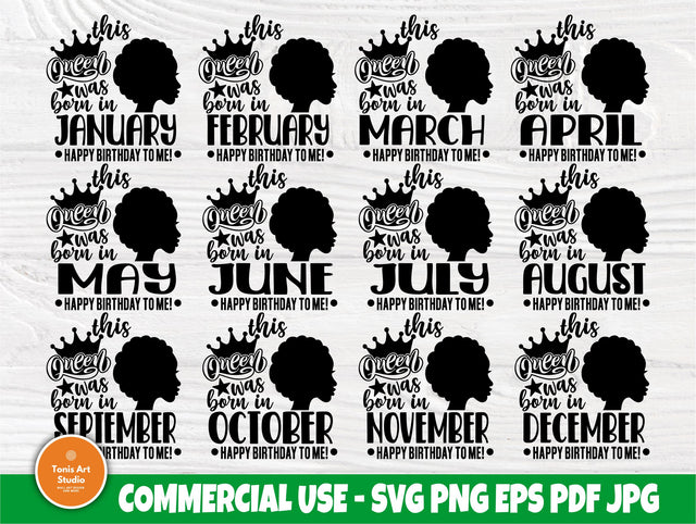 Birthday Girl SVG, Queen are Born Svg, Black Woman SVG TonisArtStudio 