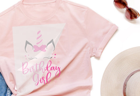Birthday Girl Unicorn DTF Transfer Physical So Fontsy Direct to Film Transfer Shop
