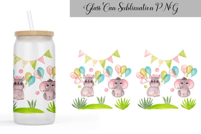 Birthday Glass Can Wrap | Kids Libbey Glass Can Sublimation WatercolorColorDream 