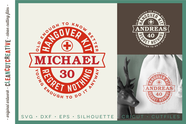 Birthday Hangover Kit | Personalized 30 40 50 Birthday SVG SVG CleanCutCreative 