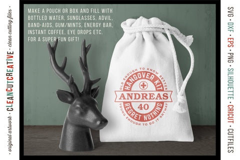 Birthday Hangover Kit | Personalized 30 40 50 Birthday SVG SVG CleanCutCreative 