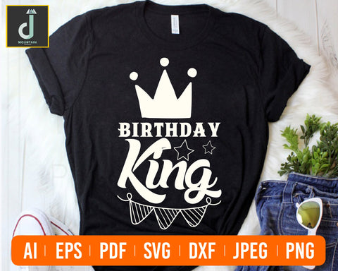 Birthday King SVG, Birthday SVG, Crown svg, Birthday Squad Svg SVG Alihossainbd 