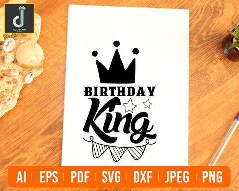 Birthday King SVG, Birthday SVG, Crown svg, Birthday Squad Svg SVG Alihossainbd 