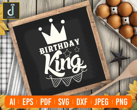 Birthday King SVG, Birthday SVG, Crown svg, Birthday Squad Svg SVG Alihossainbd 