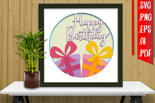 Birthday Layered Papercut 13 Svg Eps Ai Png Pdf 3D Paper zafrans studio 
