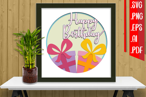 Birthday Layered Papercut 13 Svg Eps Ai Png Pdf 3D Paper zafrans studio 