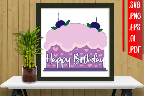 Birthday Layered Papercut 14 Svg Eps Ai Png Pdf 3D Paper zafrans studio 