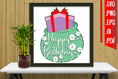Birthday Layered Papercut 16 Svg Eps Ai Png Pdf 3D Paper zafrans studio 