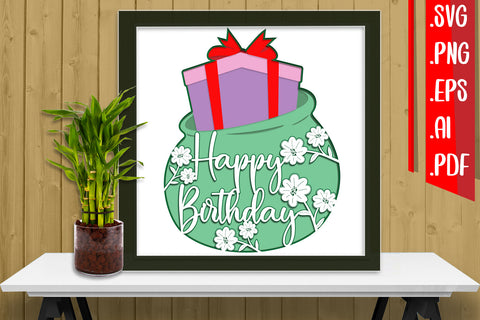 Birthday Layered Papercut 16 Svg Eps Ai Png Pdf 3D Paper zafrans studio 