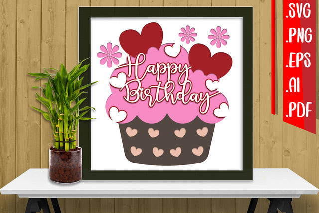 Birthday Layered Papercut 17 Svg Eps Ai Png Pdf 3D Paper zafrans studio 
