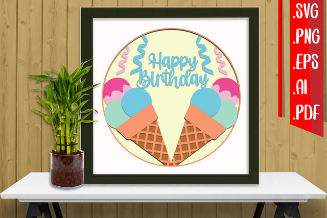 Birthday Layered Papercut 19 Svg Eps Ai Png Pdf 3D Paper zafrans studio 