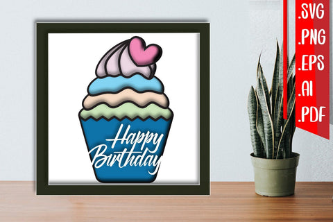 Birthday layered papercut 4 3D Paper zafrans studio 