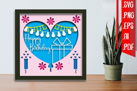 Birthday layered papercut 5 3D Paper zafrans studio 