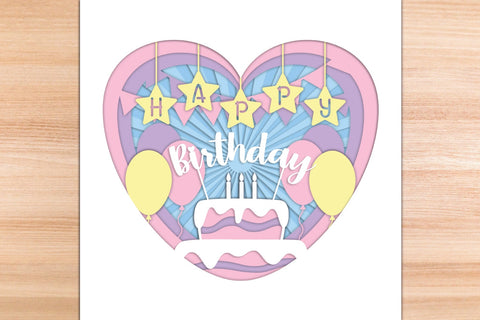 Birthday Love - 3D Layered Paper Cut SVG SVG Slim Studio 