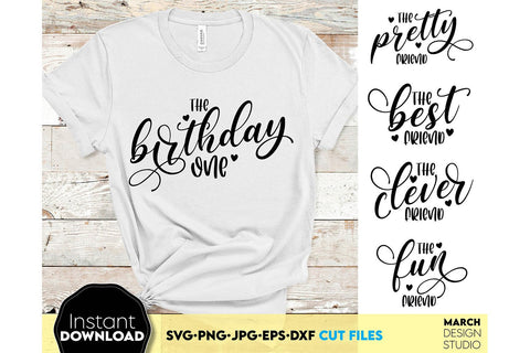 Birthday Matching Shirts SVG Bundle | Birthday Girl Squad Shirts Bundle SVG March Design Studio 