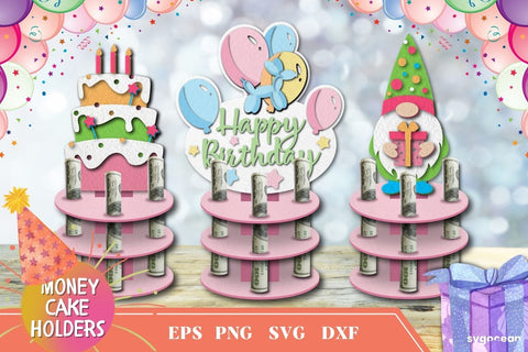 Birthday Money Cake Holder | Layered SVG SVG SvgOcean 