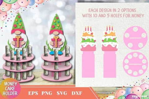 Birthday Money Cake Holder | Layered SVG SVG SvgOcean 