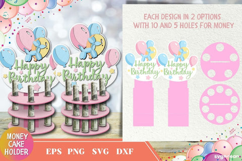 Birthday Money Cake Holder | Layered SVG SVG SvgOcean 