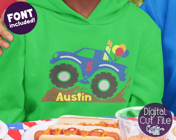 Birthday Monster Truck Svg - Birthday Shirt Svg - So Fontsy