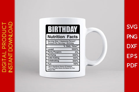 Birthday Nutrition Facts SVG PNG PDF Cut File SVG Creativedesigntee 