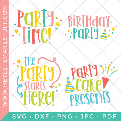 Birthday Party Bundle SVG Hey Let's Make Stuff 
