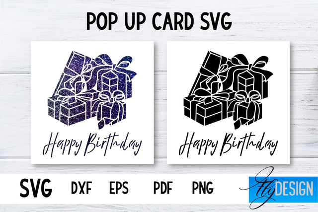 Birthday Pop Up Card SVG | 3d Card SVG | Birthday Card SVG Fly Design 