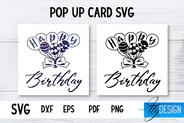 Birthday Pop Up Card SVG | 3d Card SVG | Birthday Card SVG Fly Design 