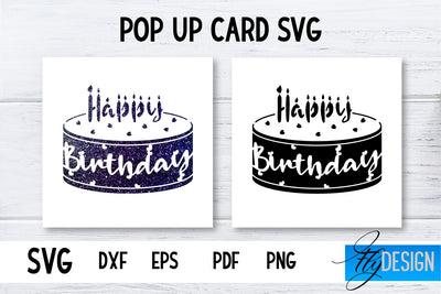 Birthday Pop Up Card SVG | 3d Card SVG | Birthday Card SVG Fly Design 