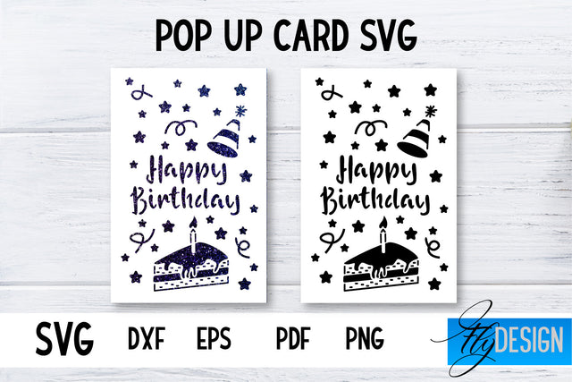 Birthday Pop Up Card SVG | 3d Card SVG | Birthday Card SVG Fly Design 