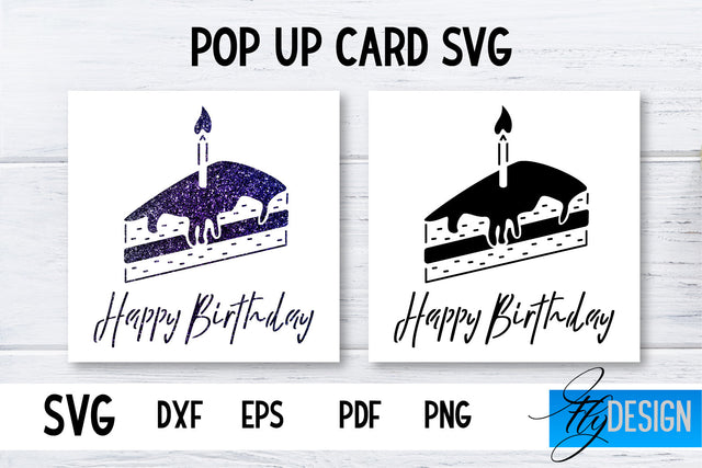 Birthday Pop Up Card SVG | 3d Card SVG | Birthday Card SVG Fly Design 
