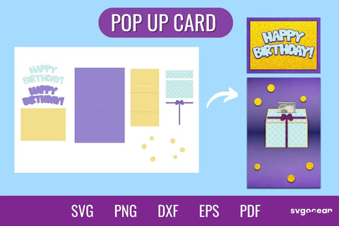 Birthday POP UP Card SVG Template SVG SvgOcean 