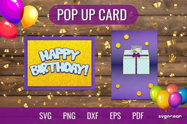 Birthday POP UP Card SVG Template SVG SvgOcean 