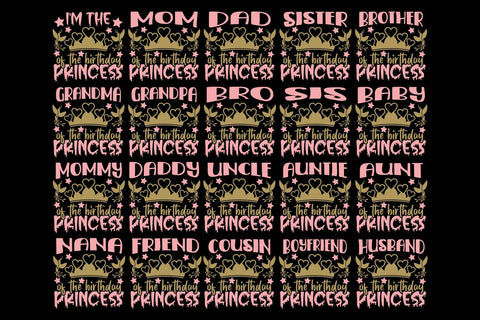 Birthday Princess SVG Bundle, Birthday Party Shirt SVG TonisArtStudio 