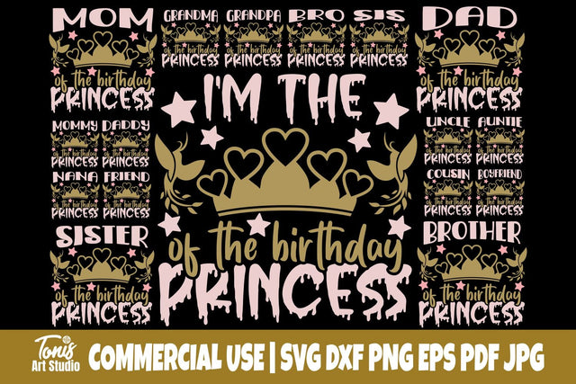 Birthday Princess SVG Bundle, Birthday Party Shirt SVG TonisArtStudio 