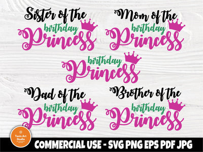 Birthday princess SVG, Family Svg Cut Files SVG TonisArtStudio 