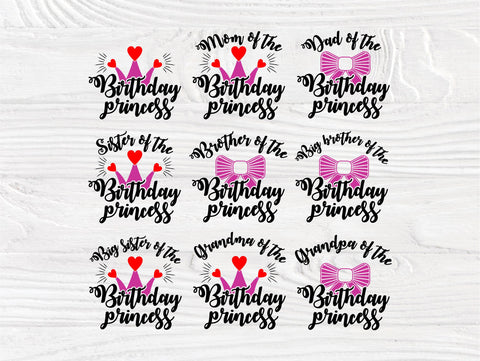 Birthday princess SVG | Princess bundle svg | Mom and dad svg | Birthday girl svg | Princess family svg | Princess cut files | Cricut file SVG TonisArtStudio 