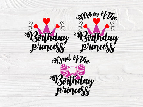 Birthday princess SVG | Princess bundle svg | Mom and dad svg | Birthday girl svg | Princess family svg | Princess cut files | Cricut file SVG TonisArtStudio 