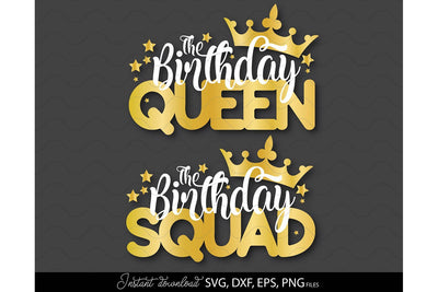 Birthday Queen Family Shirts SVG | Birthday Girl Squad Shirts | Birthday Girl Shirt SVG March Design Studio 