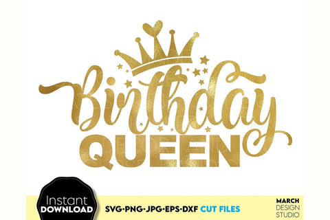 Birthday Queen Shirts SVG | Birthday Girl Squad SVG | Set Of Birthday Shirts SVG March Design Studio 