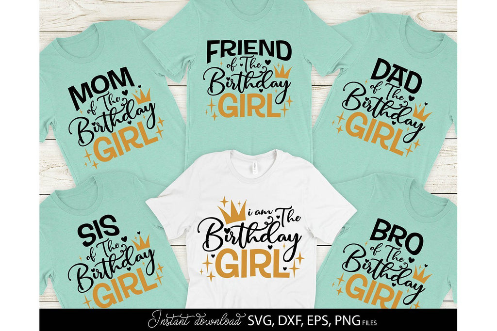 Birthday Queen Shirts SVG Bundle | Birthday Family SVG Shirts Bundle ...