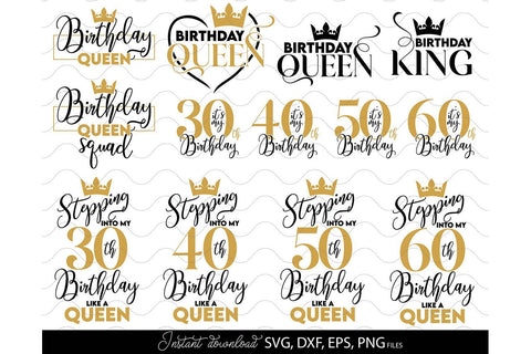 Birthday Queen Shirts SVG Bundle | Birthday Family SVG Shirts Bundle SVG March Design Studio 