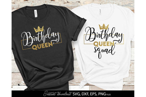 Birthday Queen Shirts SVG Bundle | Birthday Family SVG Shirts Bundle SVG March Design Studio 