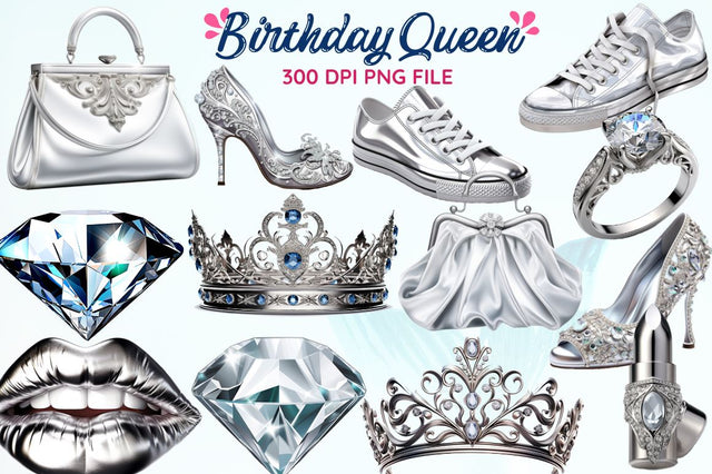 Birthday Queen Sublimation Clipart Bundle Sublimation Regulrcrative 
