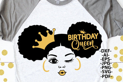 Birthday Queen Svg, Baby Princess Girl, Black Queen Svg, Glitter PNG, Black Girl Svg, Princess Svg, Melanin Queen, Afro Woman, Svg Cut Files SVG 1uniqueminute 