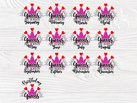 Birthday queen SVG | Birthday girl svg bundle | 12 months birthday queen | Birthday cut files for cricut and silhouette | Queens are born in SVG TonisArtStudio 