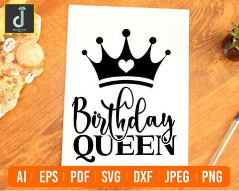 Birthday Queen Svg, Birthday Svg, Birthday Saying Svg, Birthday Cut File, Birthday Shirt Svg SVG Alihossainbd 
