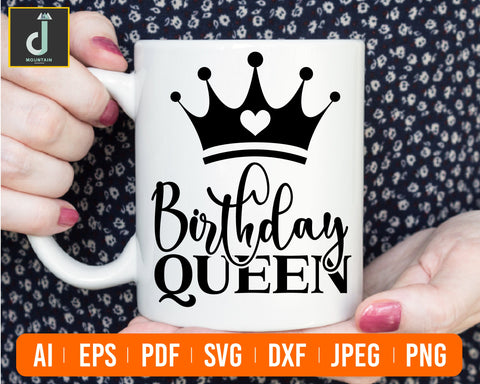 Birthday Queen Svg, Birthday Svg, Birthday Saying Svg, Birthday Cut File, Birthday Shirt Svg SVG Alihossainbd 